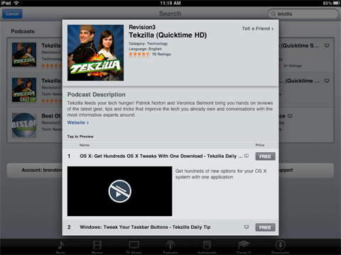 iPad HD Podcasts
